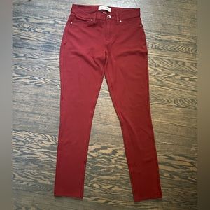 Calvin Klein Jeans maroon leggings, size small/4, zipper fly